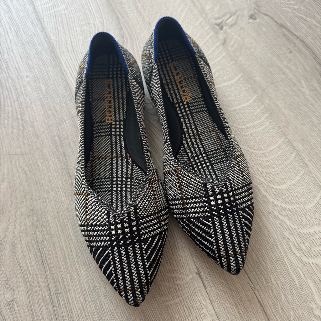 Rothy's Black And White Pointed Flats